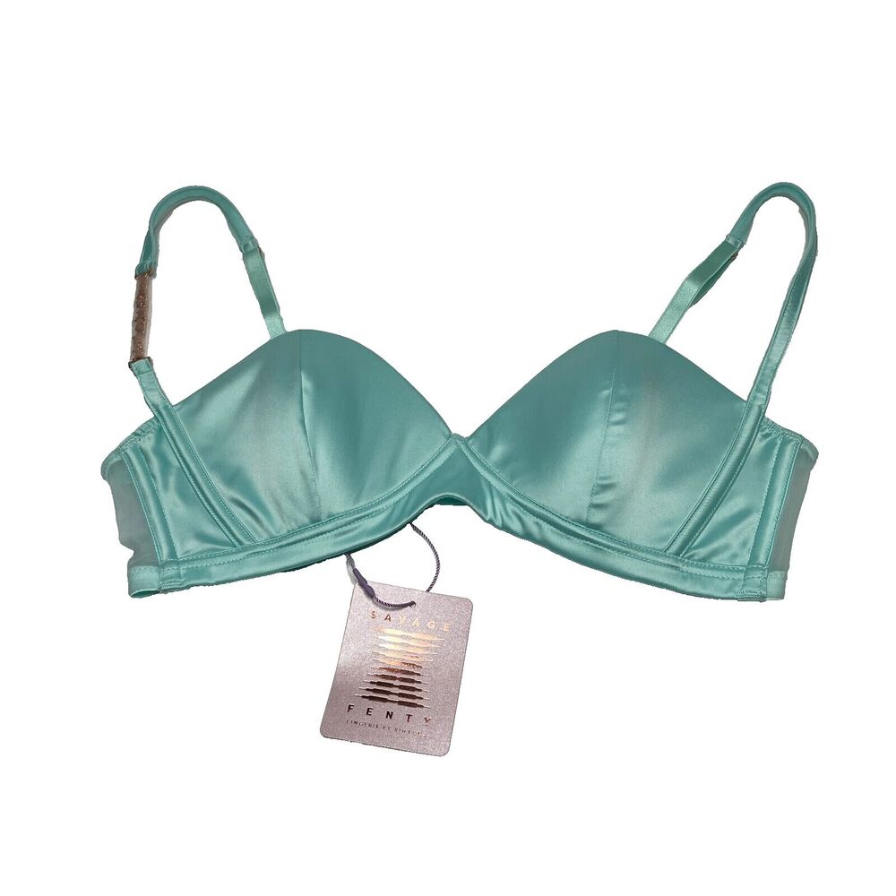 New w/ Tags SAVAGE X FENTY Blue Bra 'Savage' Charm on Strap Women's Size Medium